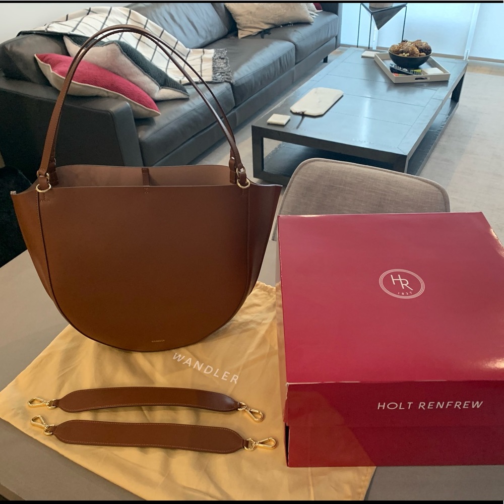 Wandler Mia Leather Tote Bag in Tan (New w/ Box)